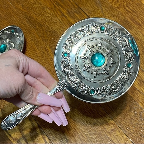 Godinger silver plate Vintage brush and mirror set main image 5